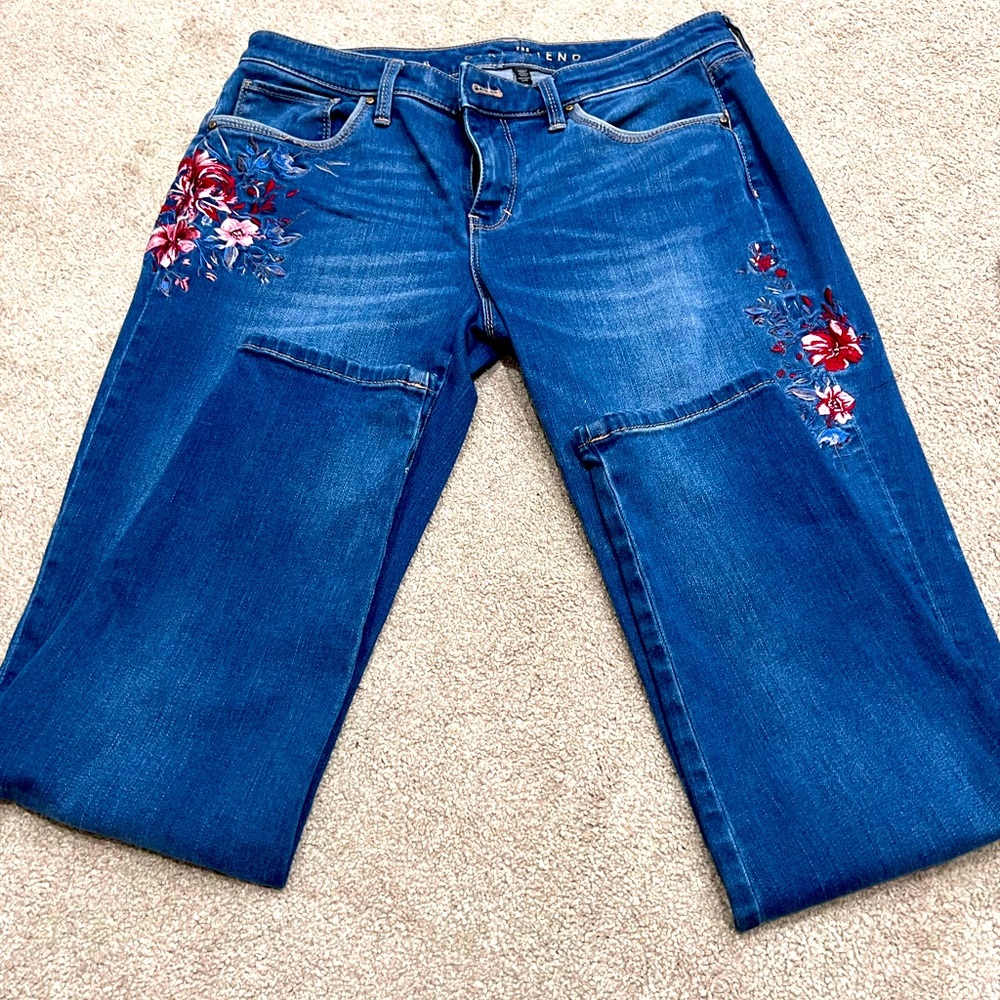 WHBM GIRLFRIEND embroidered jeans sz6